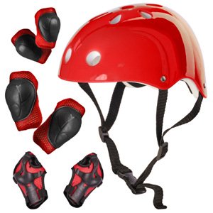 Tomido Cyklistická helma s chrániči červená
