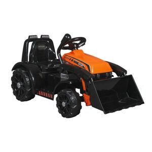Dětský elektrický traktor s radlicí oranžový