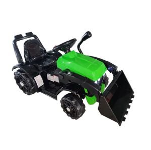 Dětský elektrický traktor s radlicí zelený