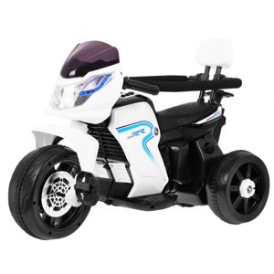 Elektrická motorka s vodicí tyčí 3v1 bílá