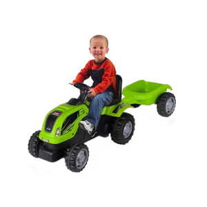 Tomido Dětský šlapací traktor s přívěsem ACTIVE zelený