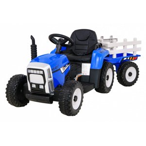 Elektrický traktor s přívěsem, 2.4GHz modrý