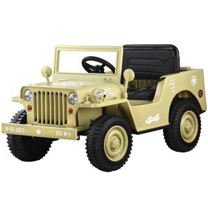 Dětský elektrický vojenský jeep willys SMALL 4x4 béžový