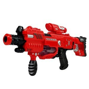 Dětská pistole na pěnové náboje s laserem a zvukovými efekty červená