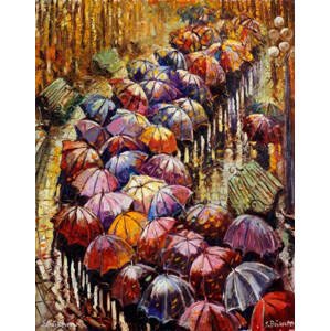 TSvetnoy, LG152e, Diamond painting - diamantové malování, 40 x 50 cm, Barevné deštníky