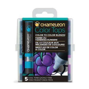 CHAMELEON, CT4504, Color tops, tonovací nástavce pro popisovače,  5 ks, Cool tones