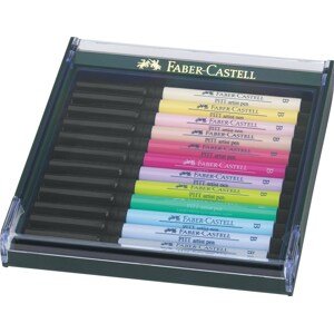 Faber-Castell, 267420, PITT artist pen, brush popisovače, pastelové odstíny, 12 ks