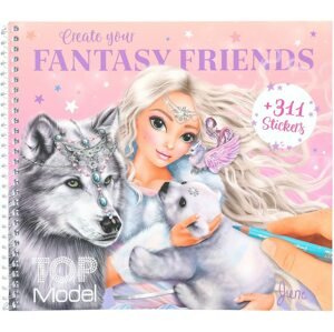 Top model, 3491191, Fantasy friends, kreativní kniha se samolepkami