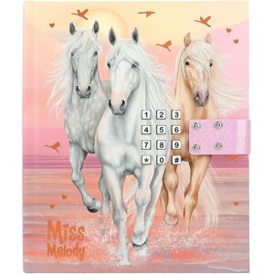 Miss Melody, 3498599, zápisník s číselným kódováním, koně při západu slunce