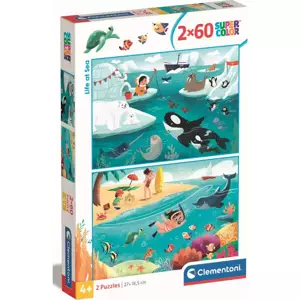 CLEMENTONI Puzzle Život u moře 2x60 dílků
