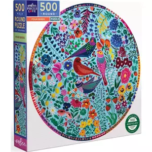 Kulaté puzzle Čtyři ptáčci 500 dílků