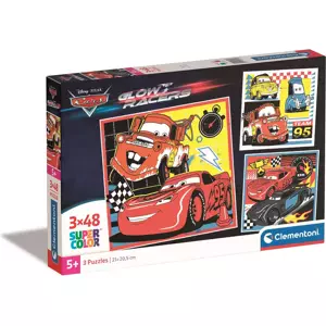Puzzle Auta: Glow Racers 3x48 dílků