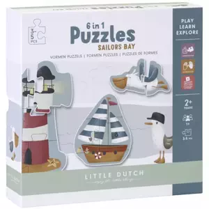 LITTLE DUTCH Baby Puzzle 6v1 Námořnický záliv 3-5 dílků skládačka