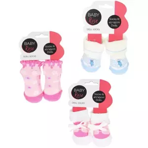 Ponožky pro panenku miminko Baby Rose (40-45cm) 1 pár 6 druhů