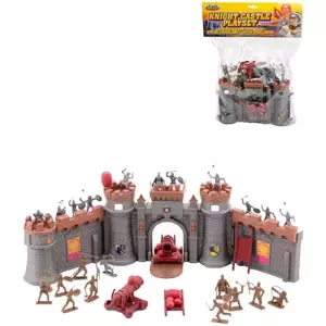 Herní set rytířský figurky plastové s rozkládacím hradem a doplňky v sáčku