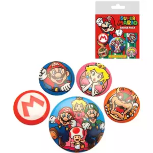 Odznaky kulaté Super Mario 2,5-4cm set 4ks