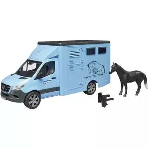BRUDER 02674 Auto Mercedes Benz Sprinter přeprava zvířat se s koněm