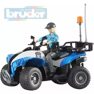 Bruder BWORLD modrá čtyřkolka policie s figurkou