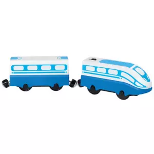 BINO Vlak osobní vysokorychlostní modrý Thomas set mašinka s vagonem na baterie