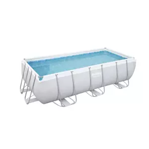 Nadzemní bazén obdélníkový Power Steel, písková filtrace, schůdky, 4,04m x 2,01m x 1m