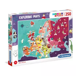 Puzzle 250 dílků Mapa - Evropa: osobnosti