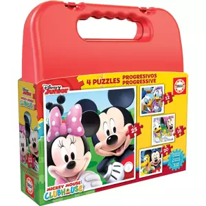 Puzzle v kufříku - Mickey Mouse (12+16+20+25ks)