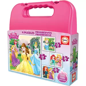 Puzzle v kufříku - Disney Princess (12+16+20+25ks)