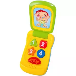 Baby mobil 14cm barevný vyklápěcí telefon pro miminko na baterie Světlo Zvuk
