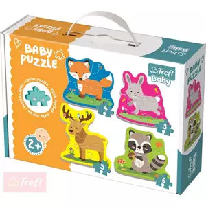 TREFL Baby puzzle Zvířátka velké dílky 4v1 set 18 dílků pro miminko
