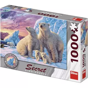DINO Puzzle 1000 dílků Lední medvědi skrytá tajemství 66x47cm skládačka