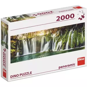 DINO Puzzle Panoramatické Plitvické vodopády foto 2000 dílků 138x48cm skládačka