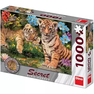 DINO Puzzle1000 dílků Tygříci skrytá tajemství 66x47cm skládačka