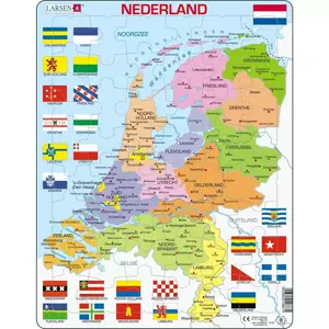 Puzzle Mapa Nizozemí - politická 48 dílků