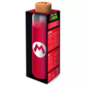 Skleněná láhev s návlekem 585 ml, Super Mario