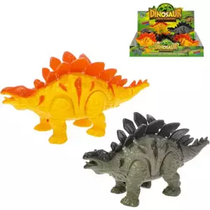 Stegosaurus 21cm chodící ještěr dino na baterie Světlo Zvuk 2 barvy plast