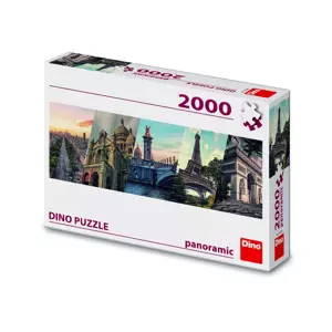 Puzzle panoramic 2000 dílků Paříž koláž