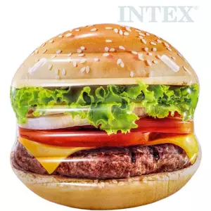 INTEX Lehátko nafukovací Hamburger 145x142cm matrace s úchyty na vodu