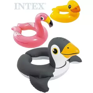 INTEX Kruh dětský nafukovací s hlavičkou zvířátka do vody 3 druhy