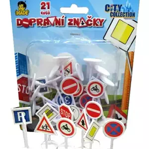 Značky dopravní City Collection set 21ks na kartě plast