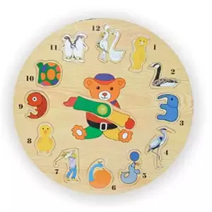 Vkládací výukové puzzle hodiny zvířata
