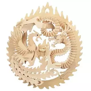 Woodcraft Dřevěné 3D puzzle Fénix a drak