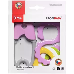 PROFIBABY Baby chrastítko špendlík + osmička v krabici pro miminko plast