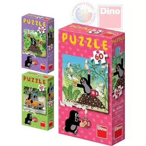 DINO Puzzle Jak Krtek uzdravil myšku (Krteček) 24x22cm set 60 dílků 6 druhů