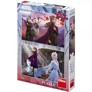 DINO Puzzle Frozen II (Ledové Království) 2x77 dílků 26x18cm skládačka 2v1