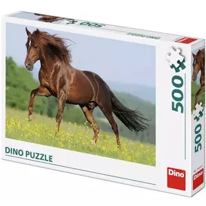 DINO Puzzle Kůň na louce foto 500 dílků 47x33cm skládačka v krabici