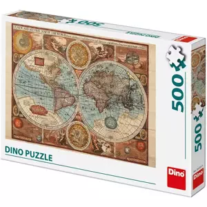 DINO Puzzle 500 dílků Mapa světa z roku 1626 47x33cm skládačka