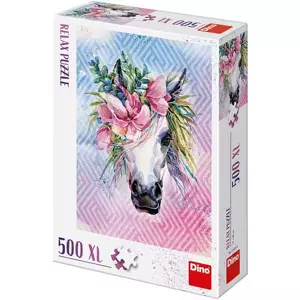 DINO Puzzle XL 500 dílků Jednorožec relax 47x66cm skládačka