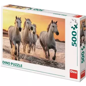 DINO Puzzle 500 dílků Koně v příboji foto 47x33cm skládačka