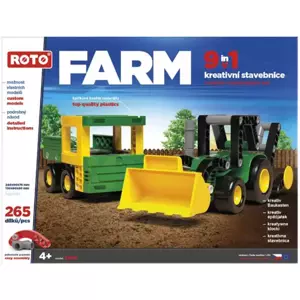 ROTO Farm Farmářská technika 265 dílků 9v1 konstrukční STAVEBNICE
