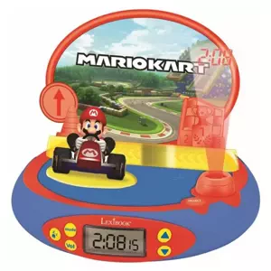 Dětský budík Mario Kart s rádiem a projektorem